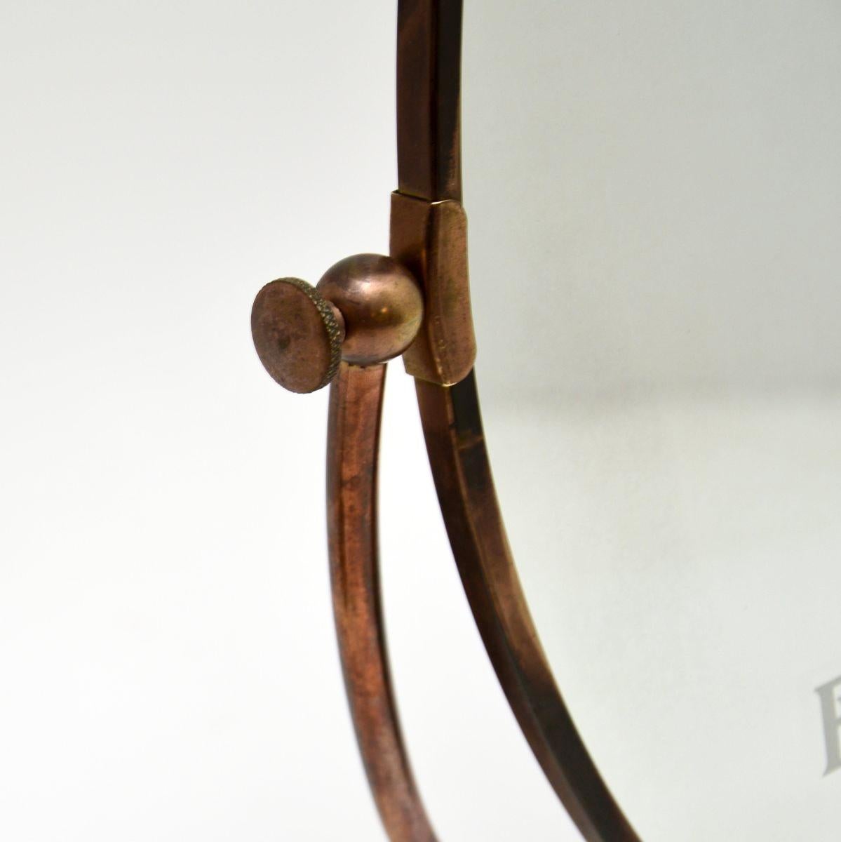 Paire de miroirs de courtoisie vintage en laiton massif par Peerage en vente 1