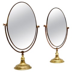 Paar vintage massivem messing vanity spiegel von Peerage