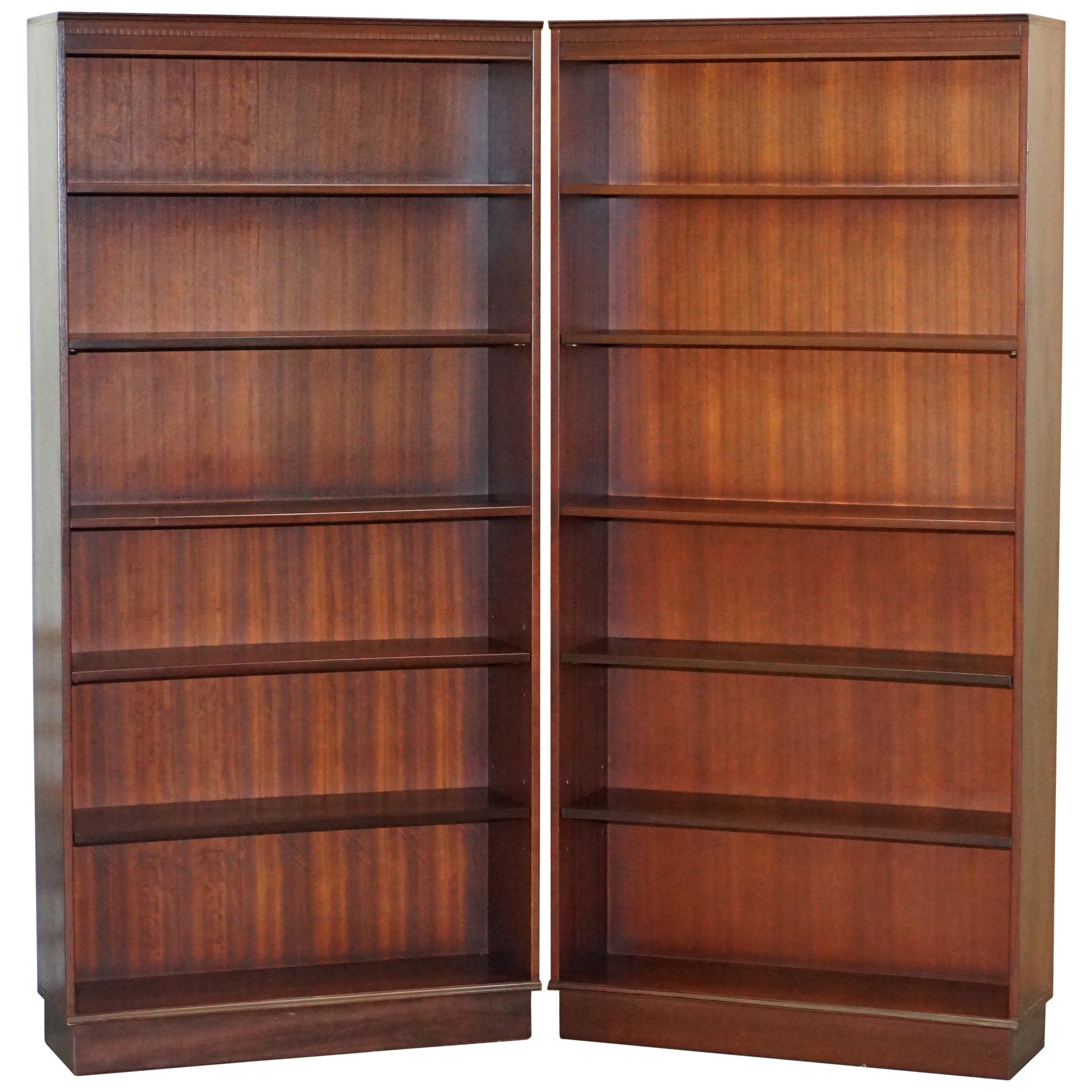 Pair of Vintage Solid Mahogany Beresford & Hicks Library Bookcases Adjustable