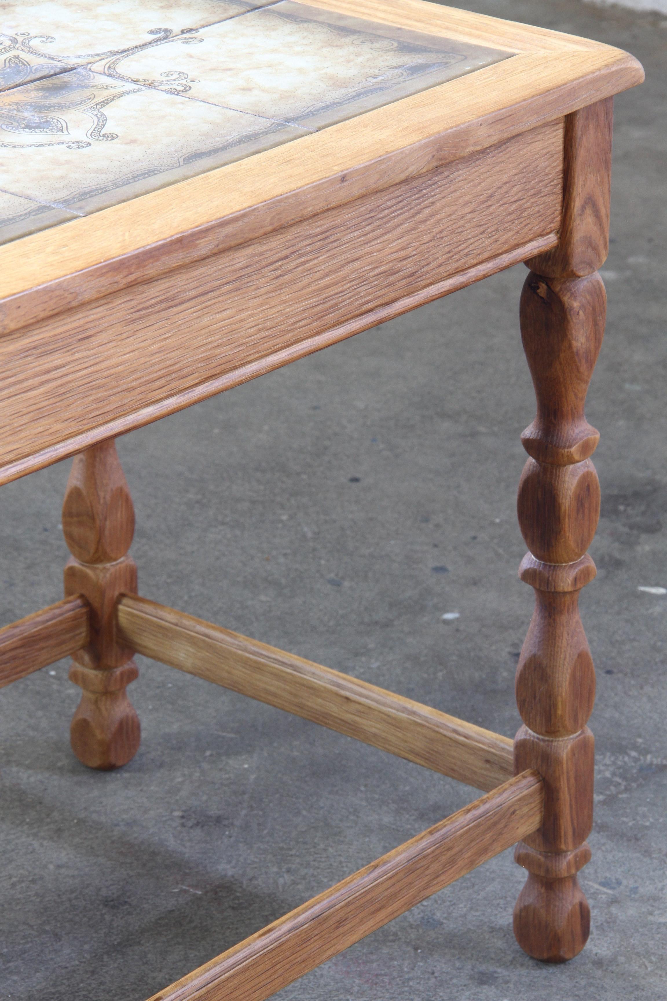 Pair of Vintage Solid Oak Brutalist Danish Side Tables, H. Kjærnulf ...