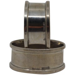Pair of Vintage Solid Silver Napkin Rings Birmingham 1972