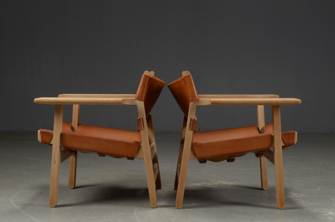 Mid-Century Modern Pair of Vintage 'Spanish Chairs' by Børge Mogensen for Fredericia, Denmark