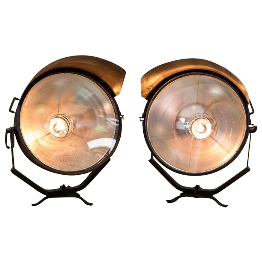 Pair of Vintage Spotlights, 20th Century For Sale
