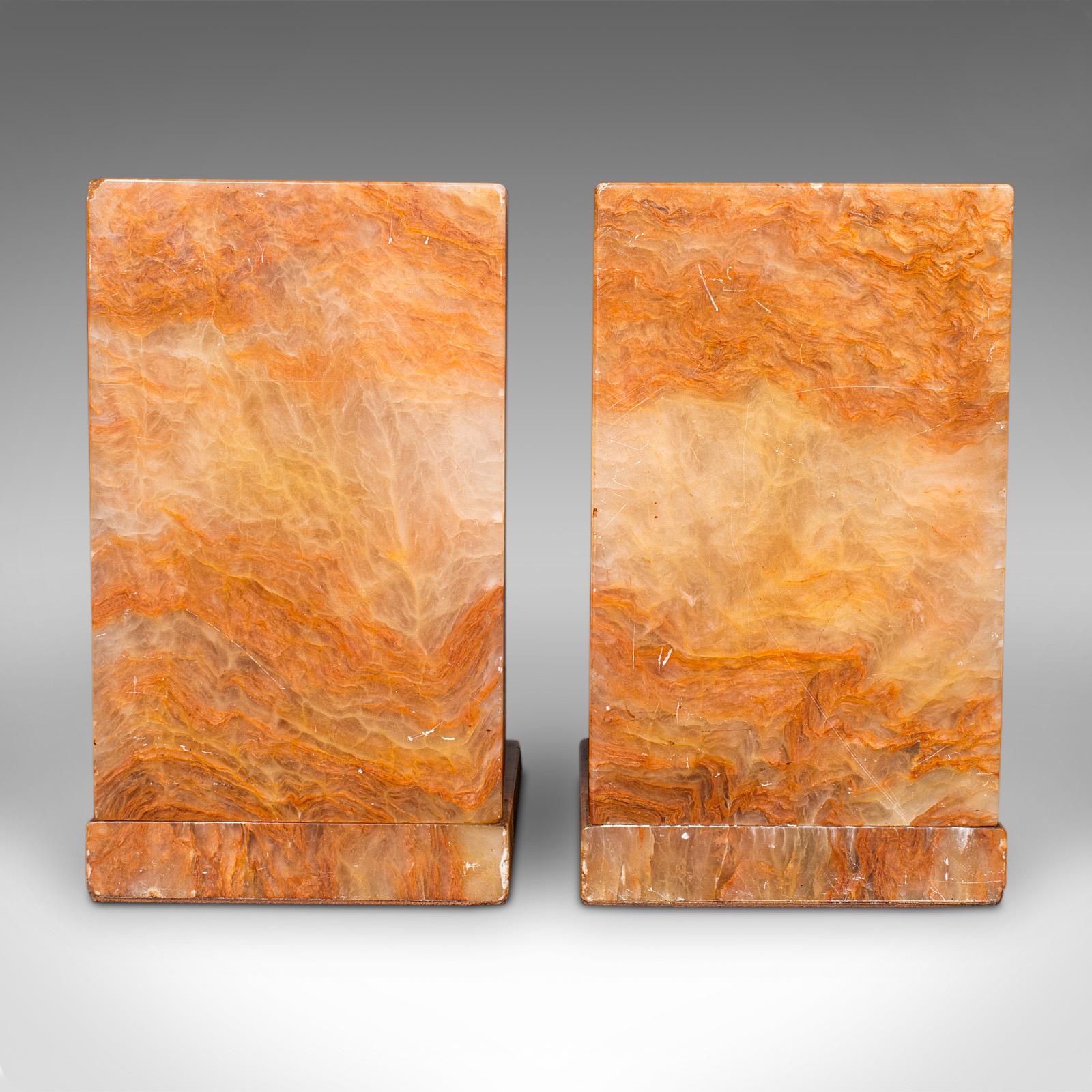 20th Century Pair Of Vintage Springer Spaniel Bookends, English, Marble, Book Rest, Art Deco For Sale