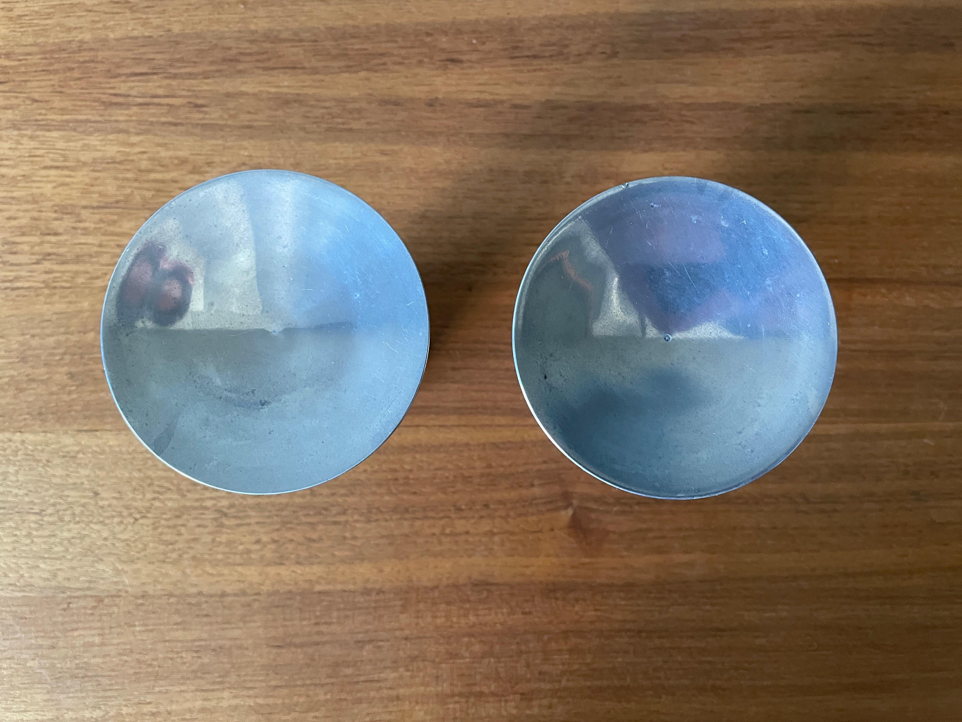 Pair of Vintage Spun Aluminum Candle Holders 3