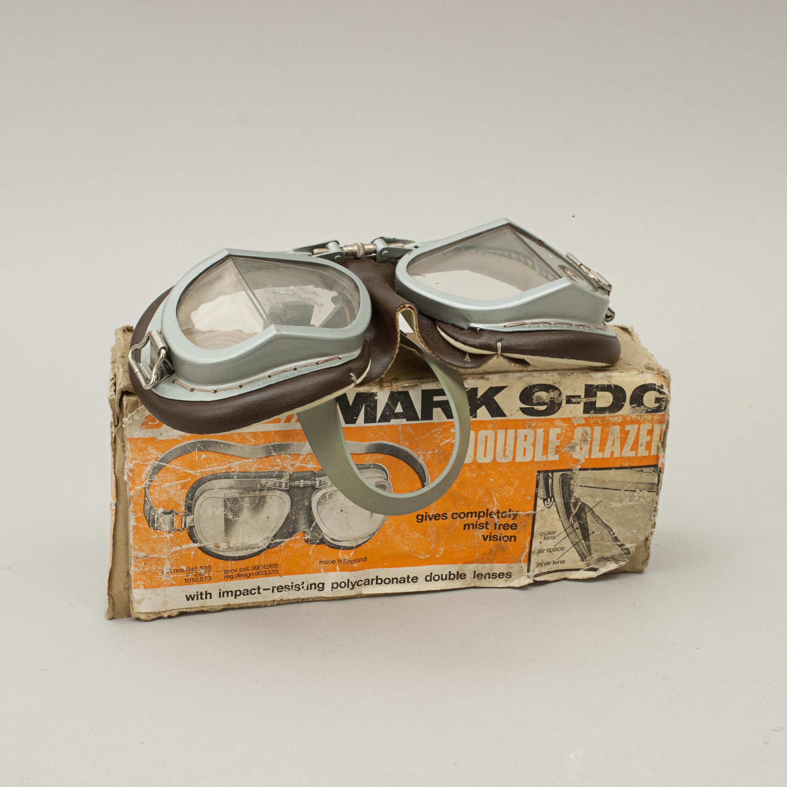 Pair of Vintage Stadium Motoring Goggles in Original Box 4