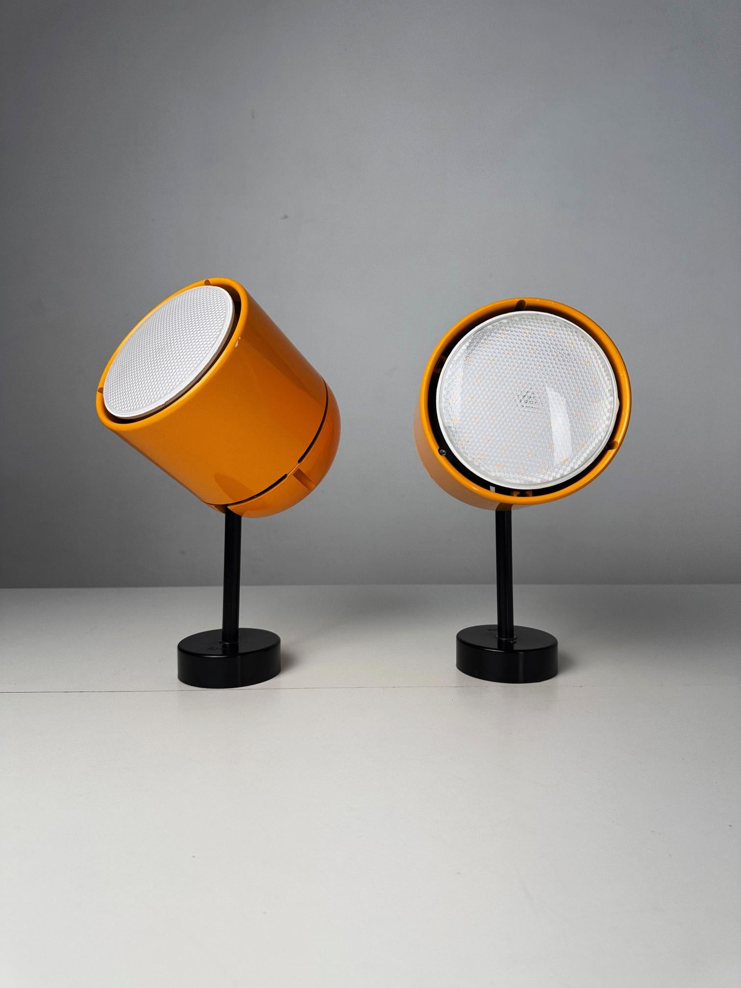 Pair of Vintage Staff Leuchten Sconces by Arnold Berges – Germany, 1970s

This striking pair of Staff Leuchten sconces, designed by Arnold Berges in the 1970s, epitomizes sleek, functional German design. Featuring bold cylindrical shades in a