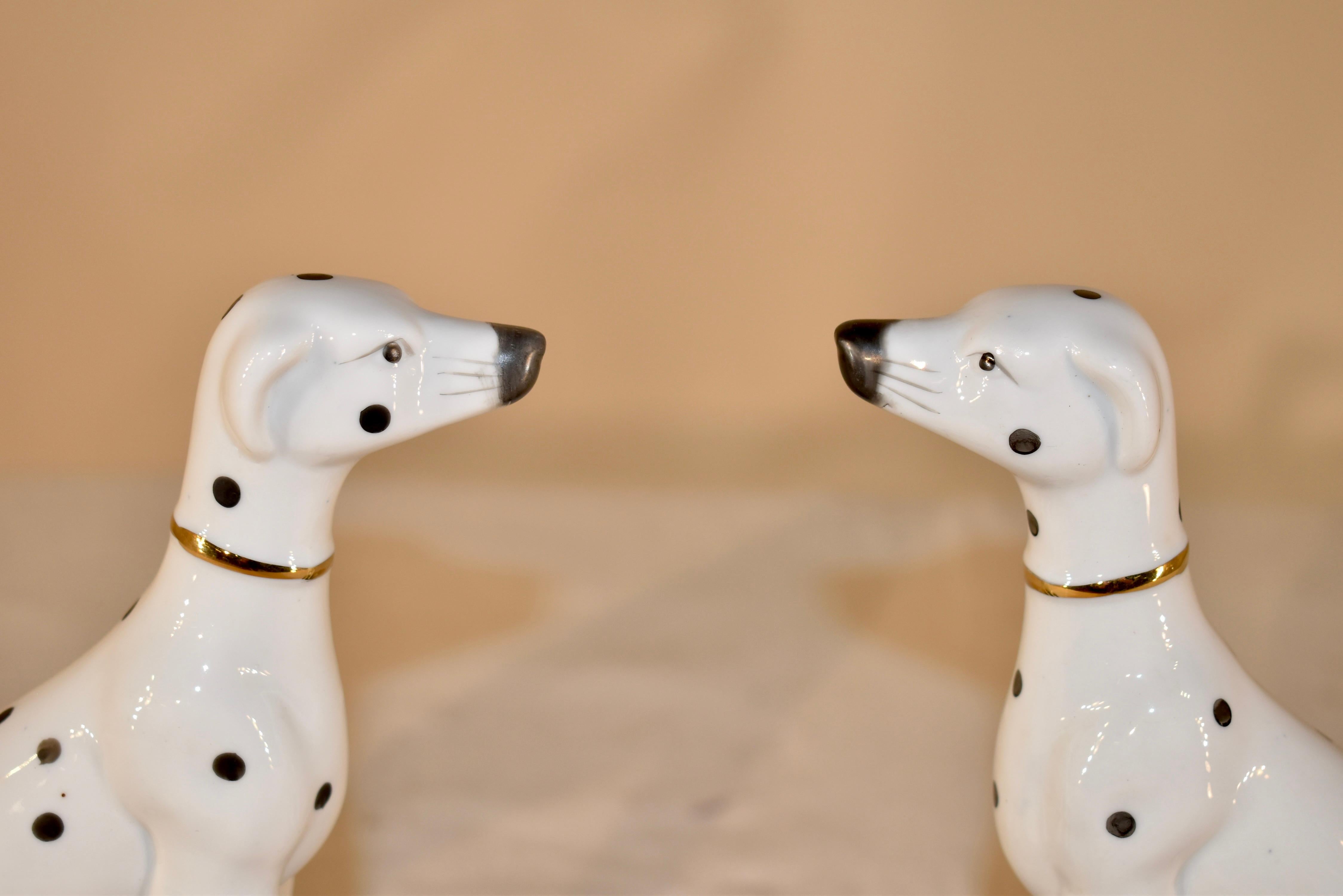 Inglese Coppia di Dalmata Staffordshire d'epoca, circa anni '60 in vendita