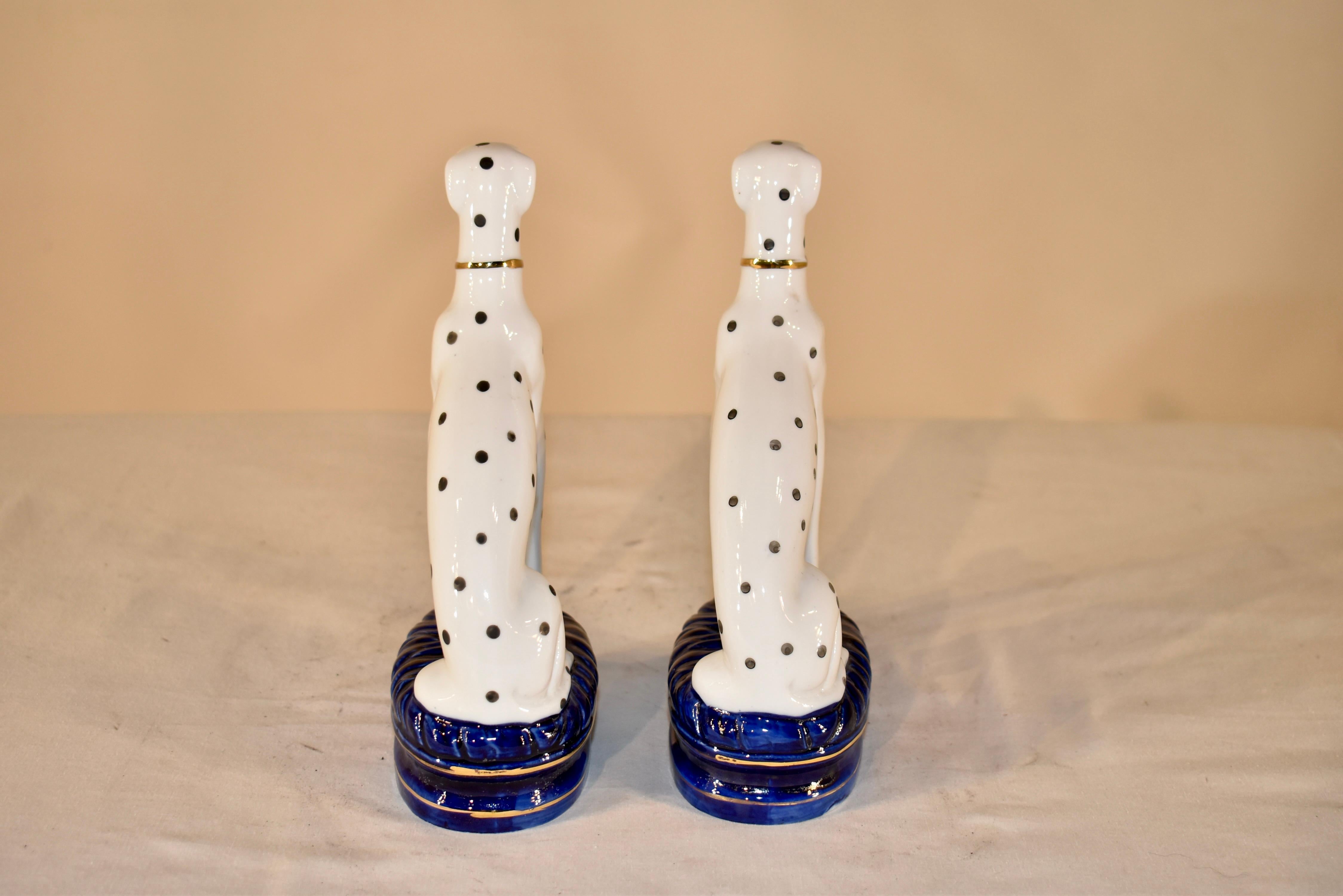 Metà XX secolo Coppia di Dalmata Staffordshire d'epoca, circa anni '60 in vendita