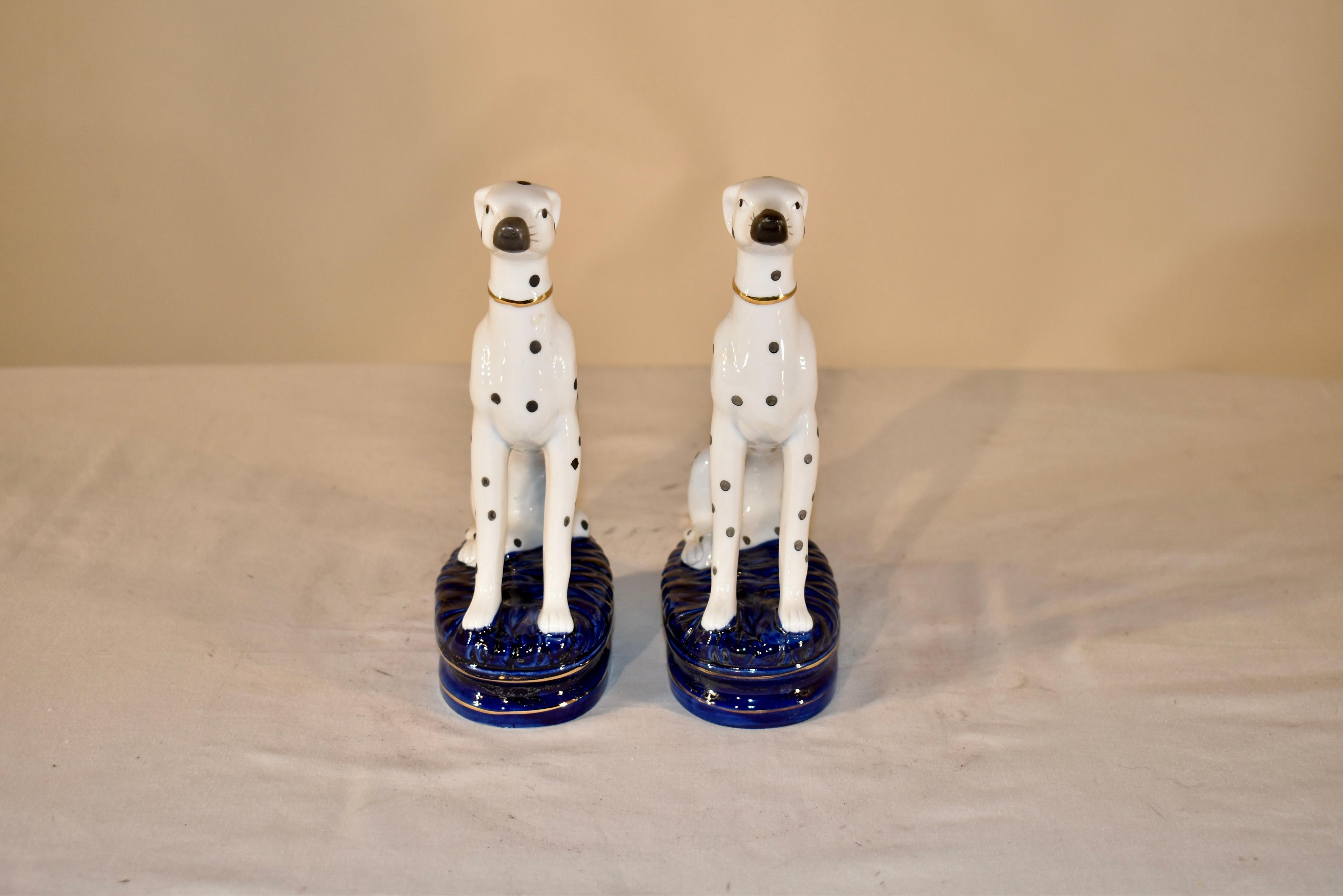 Ceramica Coppia di Dalmata Staffordshire d'epoca, circa anni '60 in vendita