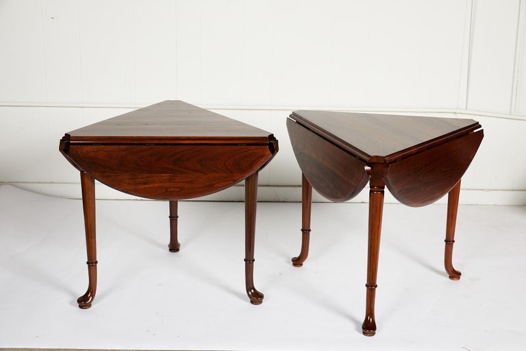 Pair of Vintage Statton Drop Leaf Tea Tables of Solid Cherry For Sale 8
