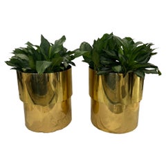 Pair of Vintage Steve Chase Brass Planters
