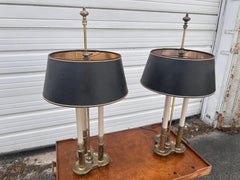Pair of vintage Stiffel bouillotte brass table lamp