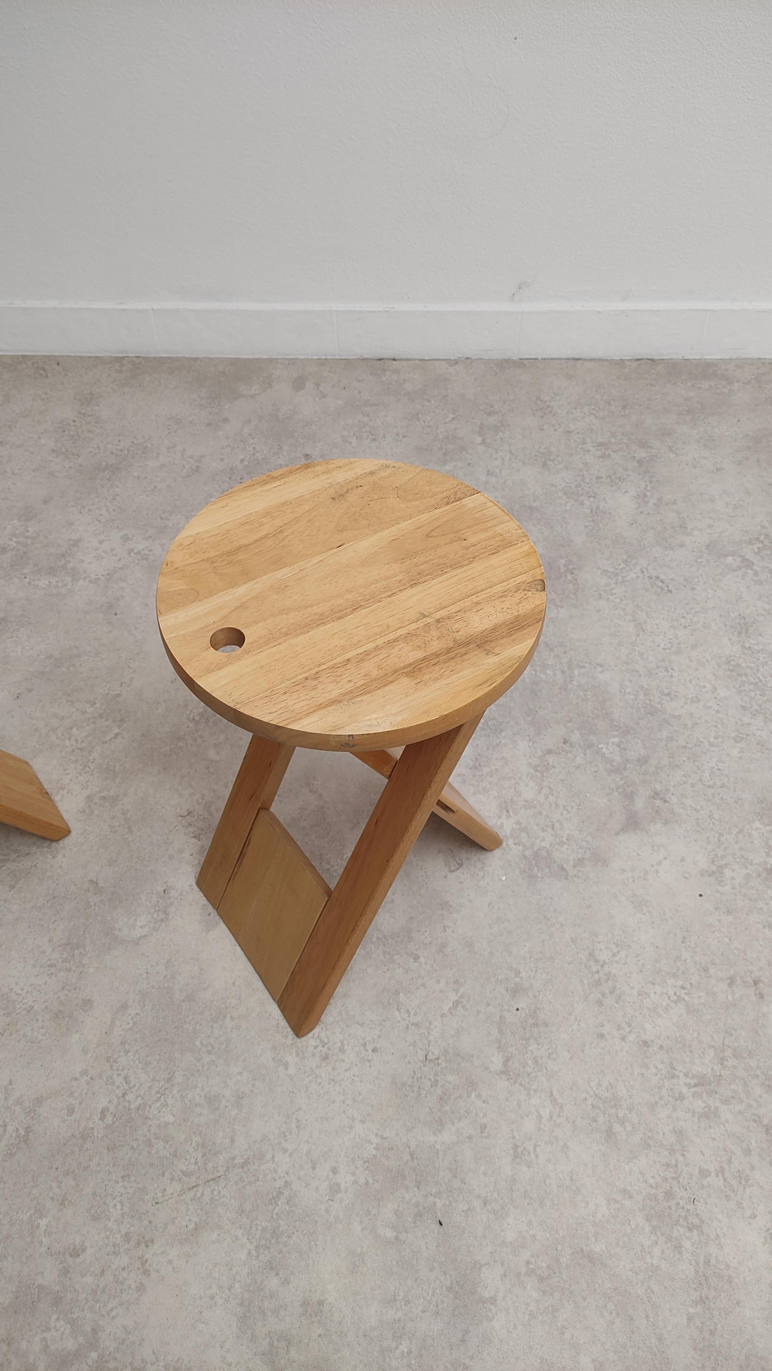 Mid-Century Modern Pair of vintage stool by Roger Tallone for sentou For Sale