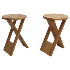Pair of vintage stool by Roger Tallone for sentou