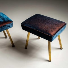 Paar Vintage-Hocker, Italien, Mitte des 20. Jahrhunderts
