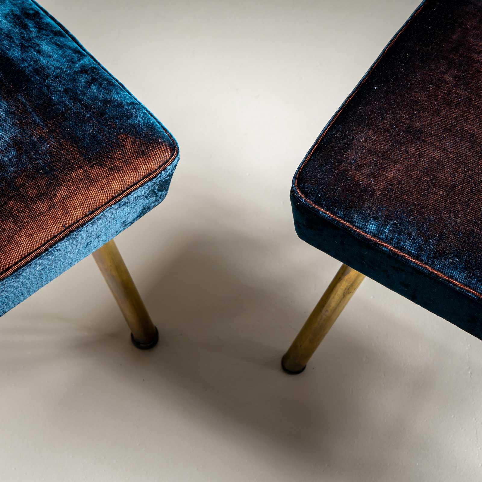 Paire de tabourets vintage, Italie, milieu du 20e siècle Bon état - En vente à New York, NY
