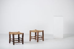 Pair of Vintage string Stools, France, 1960