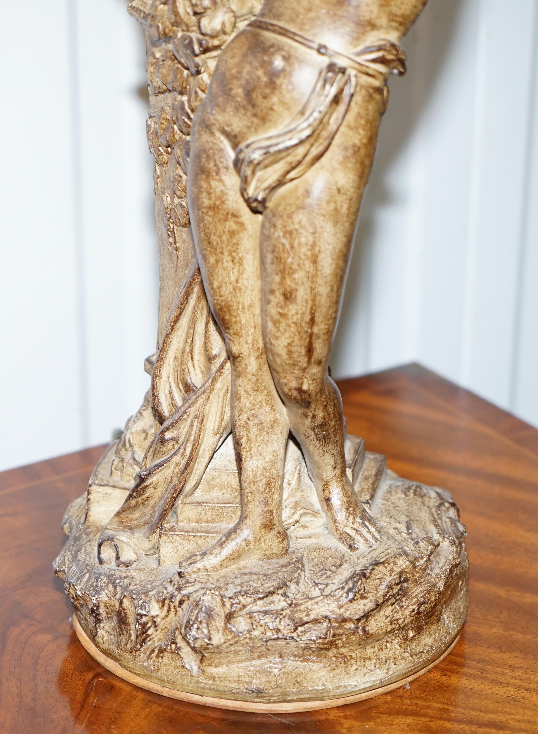 Pair of Vintage Style Maiden Seducing Zeus Statue Table Lamps Nicely Decorative 8