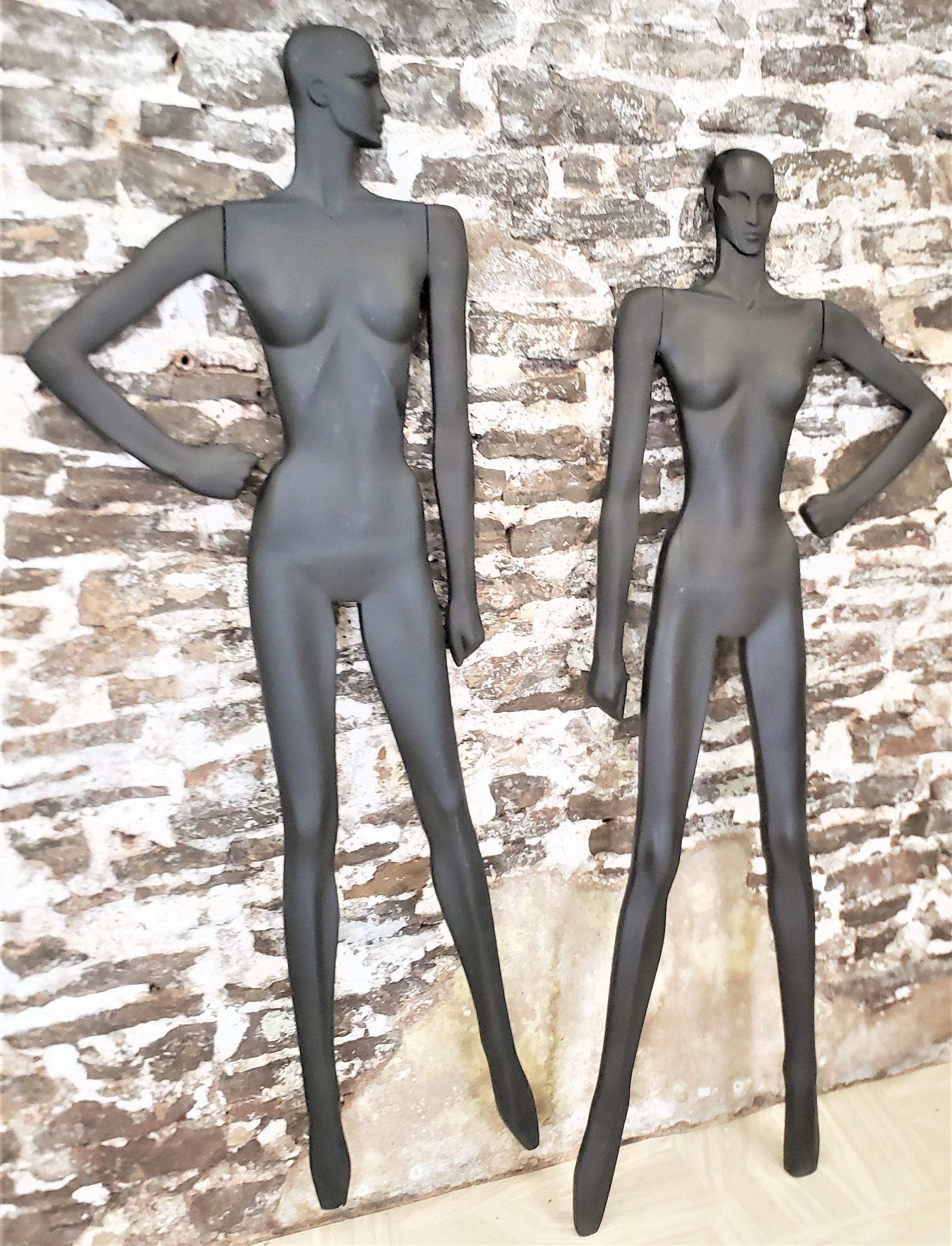 Mid-Century Modern Pair of Vintage Stylized Nude Female Wall Mounted Sculptures or Manequins For Sale