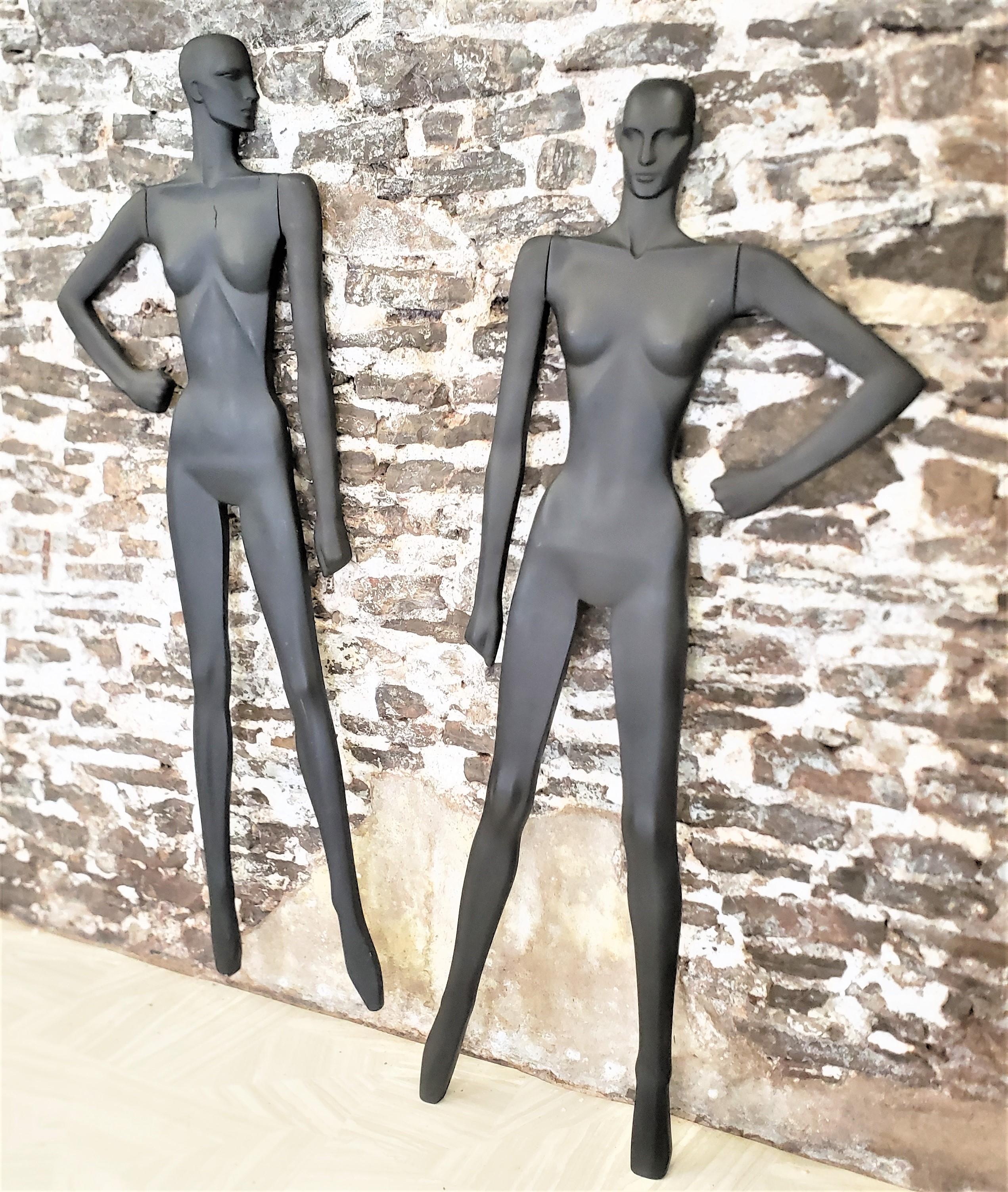 American Pair of Vintage Stylized Nude Female Wall Mounted Sculptures or Manequins For Sale