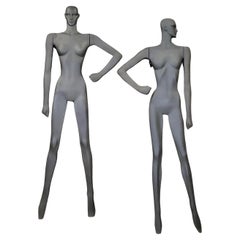 Pair of Vintage Stylized Nude Female Wall Mounted Sculptures or Manequins