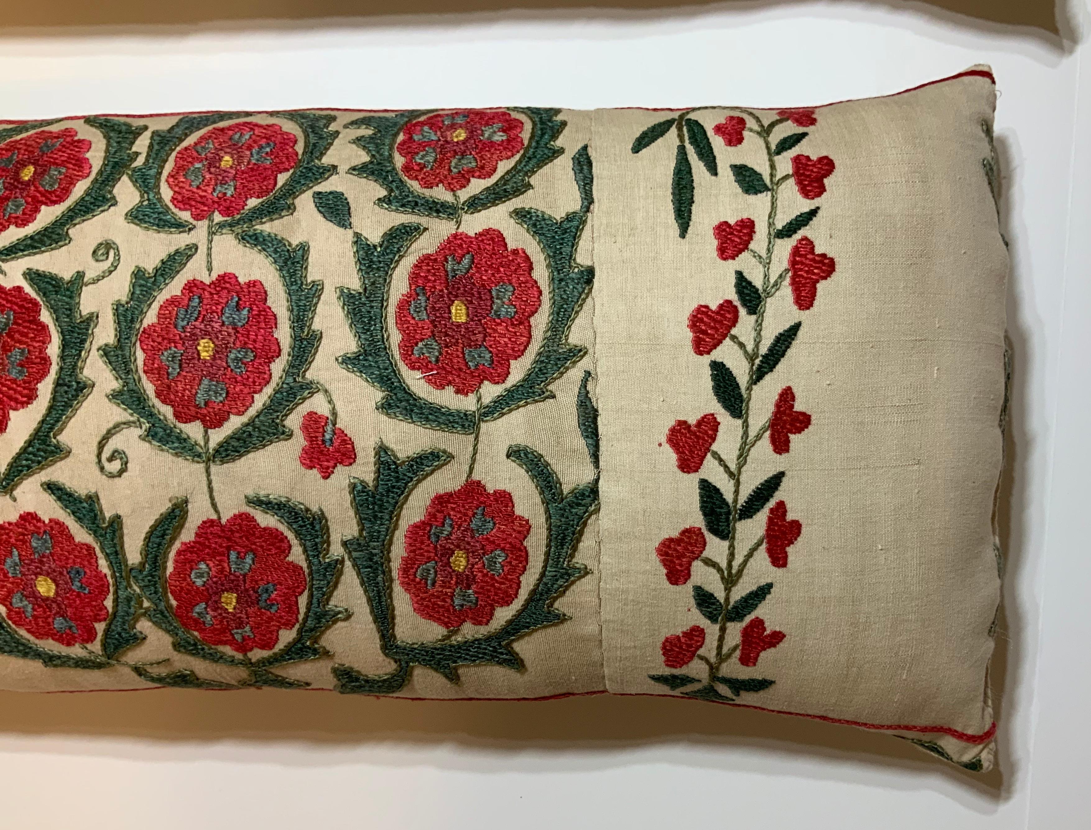 Uzbek Pair of Vintage Suzani Pillow