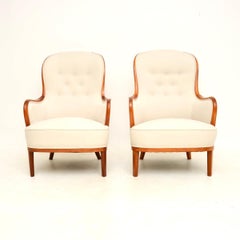 Pair of Vintage Swedish Armchairs by Carl Malmsten