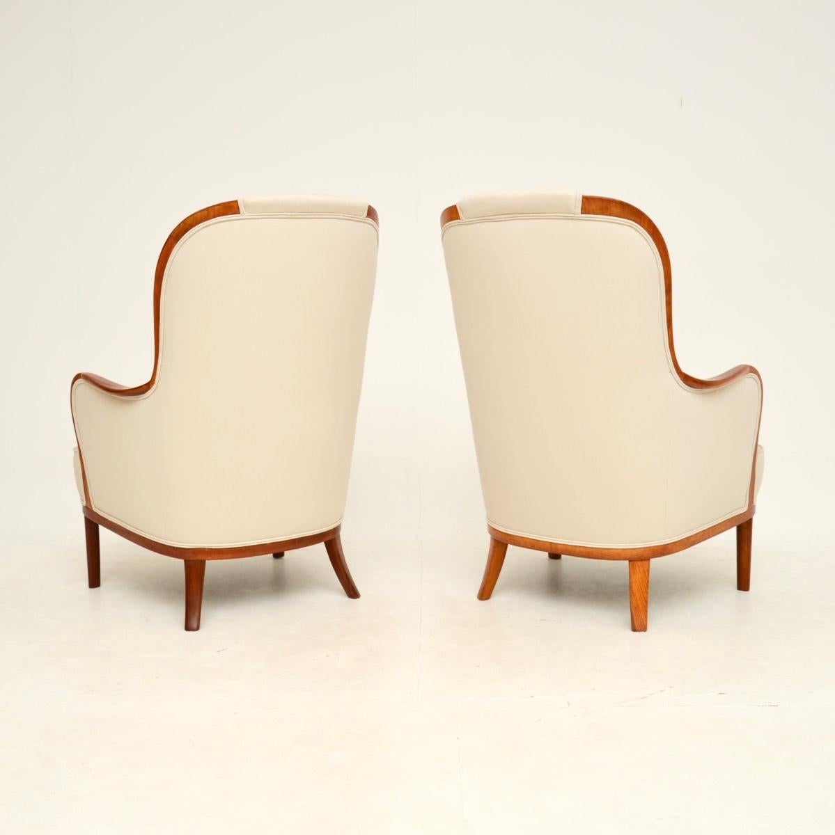 Pair of Vintage Swedish Armchairs by Carl Malmsten In Good Condition For Sale In London, GB
