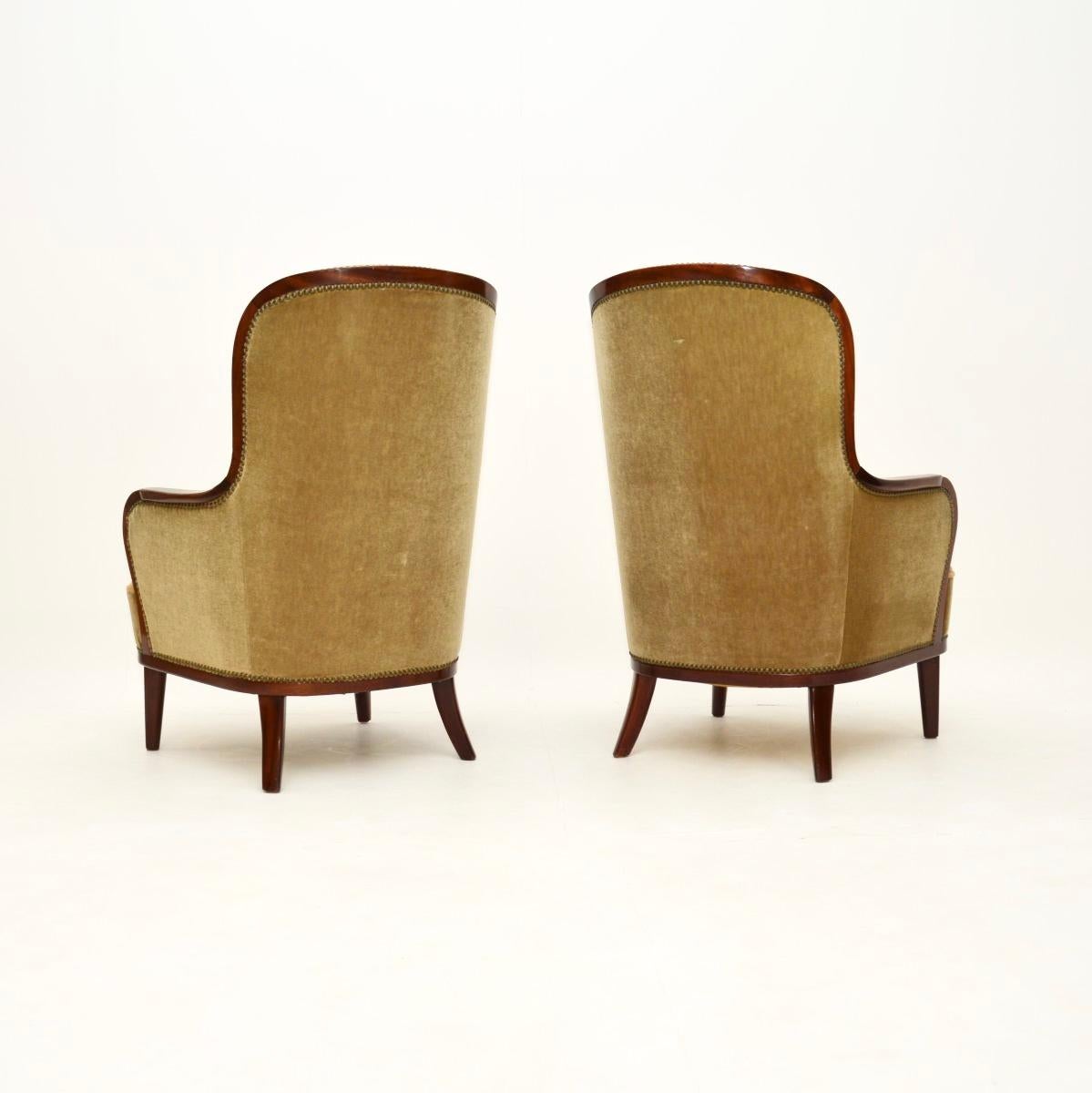 Suédois Paire de fauteuils suédois vintage par Carl Malmsten en vente