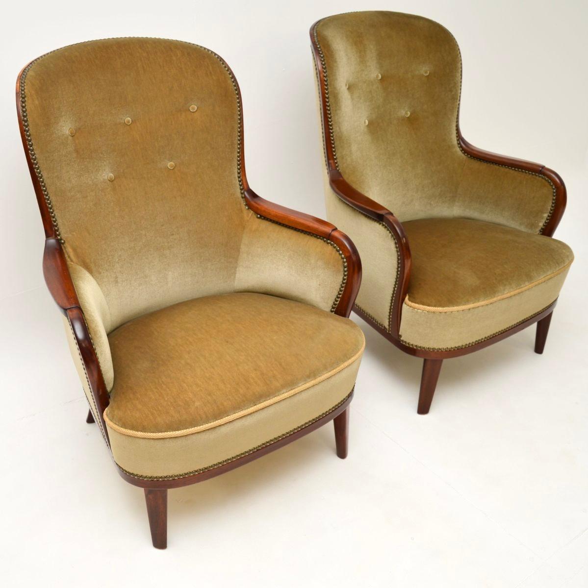 Paire de fauteuils suédois vintage par Carl Malmsten Bon état - En vente à London, GB