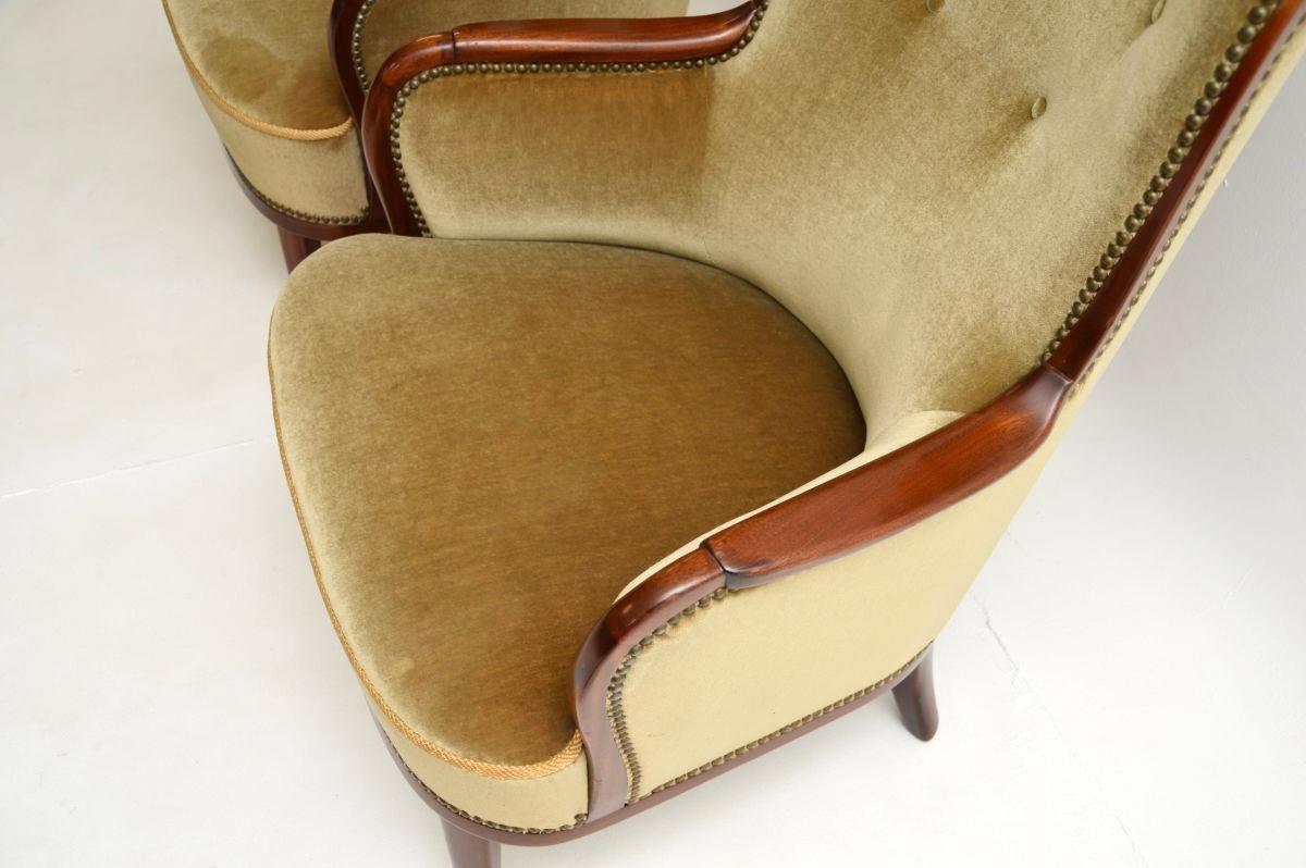 Paire de fauteuils suédois vintage par Carl Malmsten en vente 1