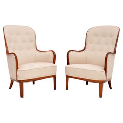 Pair of Vintage Swedish Armchairs by Carl Malmsten