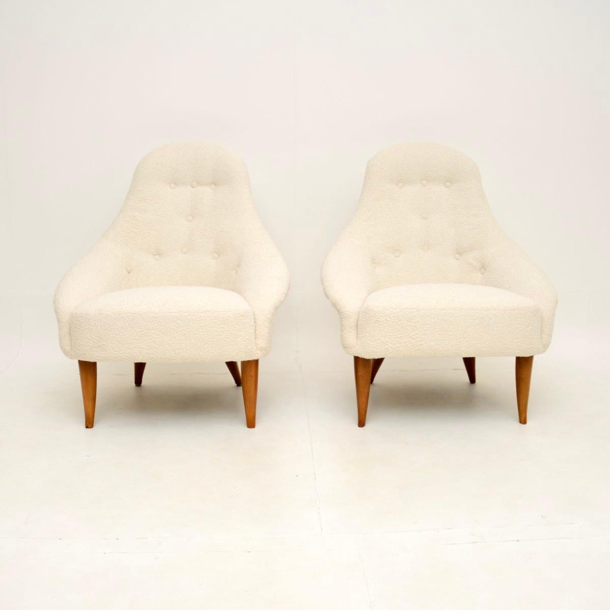 Mid-Century Modern Paire de fauteuils suédois vintage par Kerstin Horlin Holmquist en vente