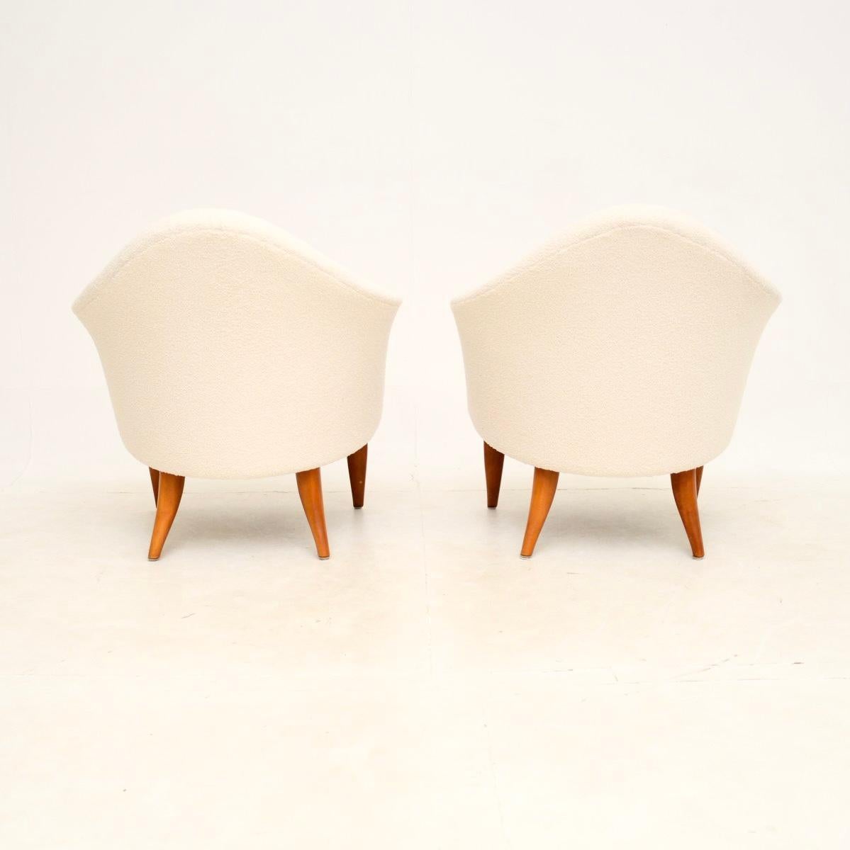 Mid-20th Century Pair of Vintage Swedish Armchairs by Kerstin Horlin Holmquist For Sale