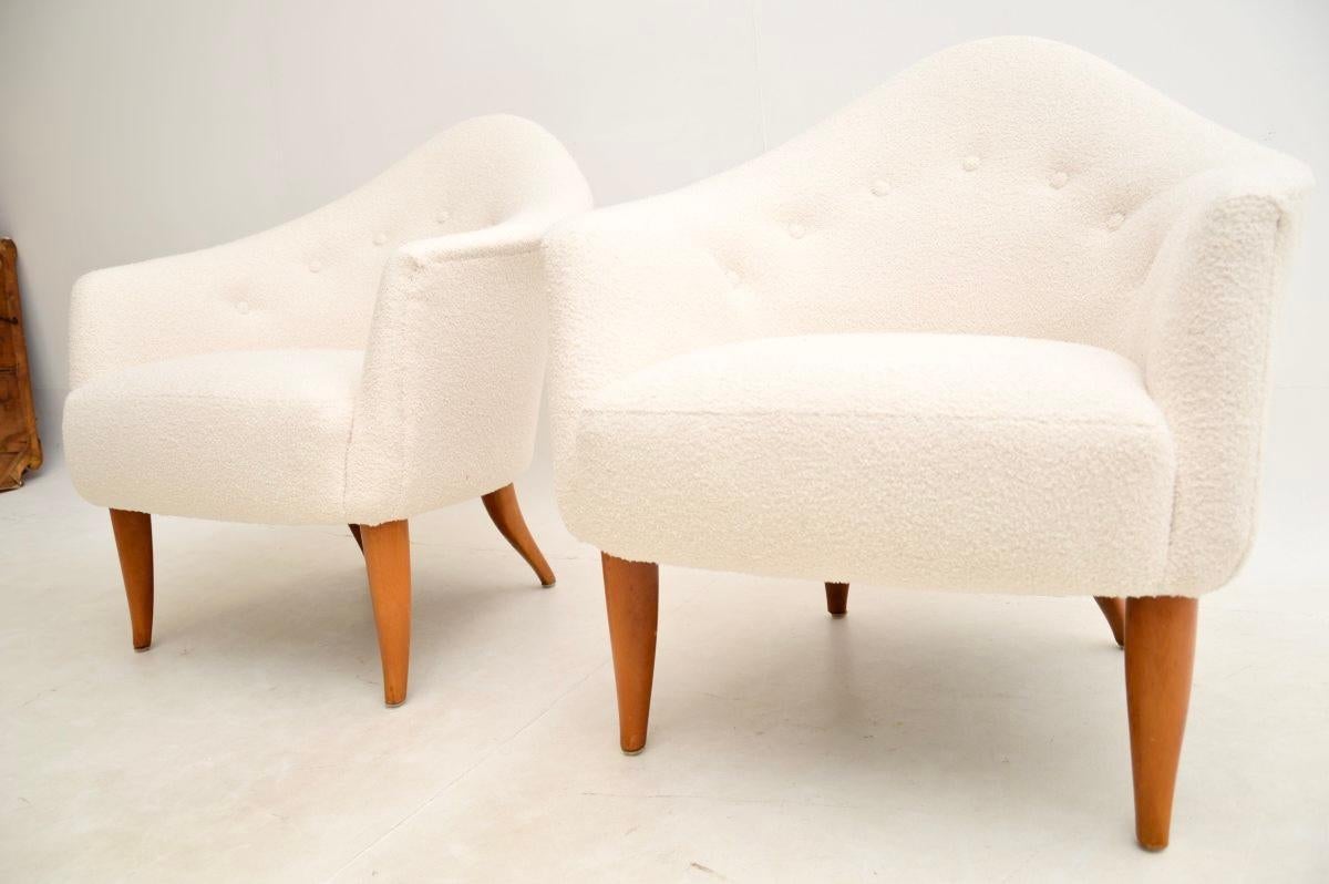Pair of Vintage Swedish Armchairs by Kerstin Horlin Holmquist For Sale 1