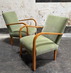 Pair of Vintage Swedish Art Deco Arm Chairs c. 1930s - Fully Restored