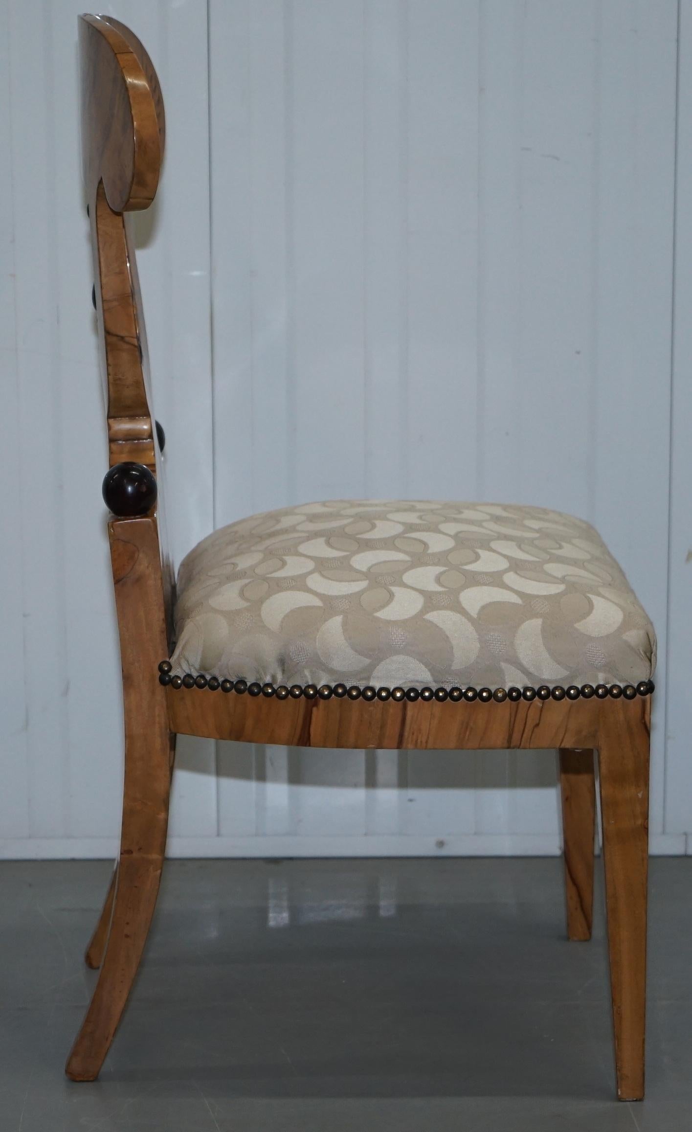 Pair of Vintage Swedish Birch Biedermeier Chairs with Lovely Timber Patina Grain 5