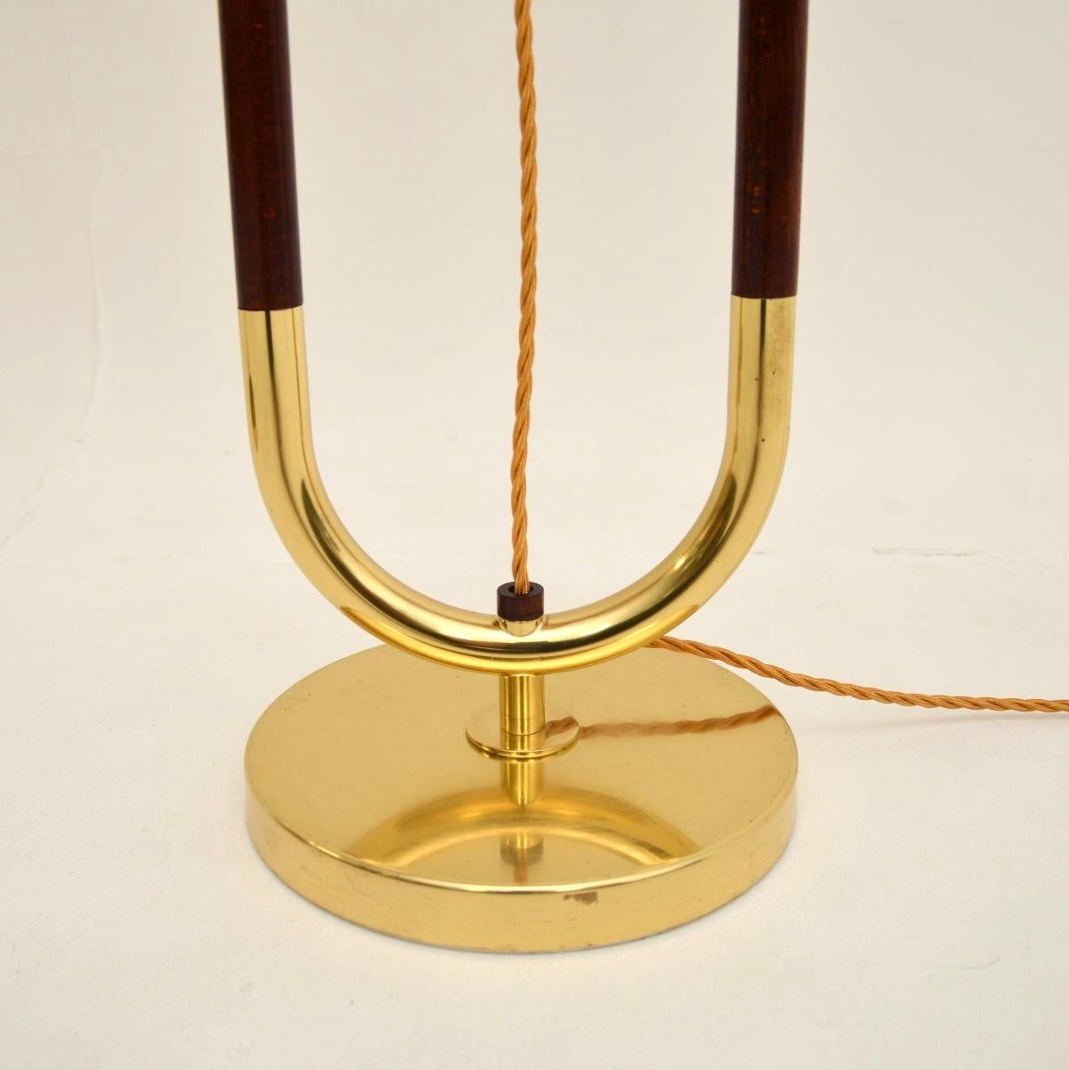 Pair of Vintage Swedish Brass and Birch Floor Lamps by Bergboms 5