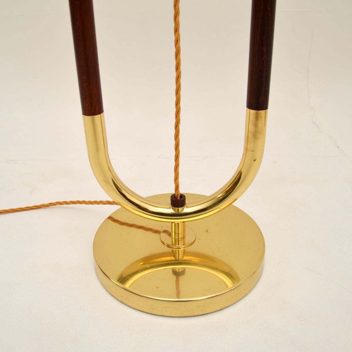 Pair of Vintage Swedish Brass and Birch Floor Lamps by Bergboms 4