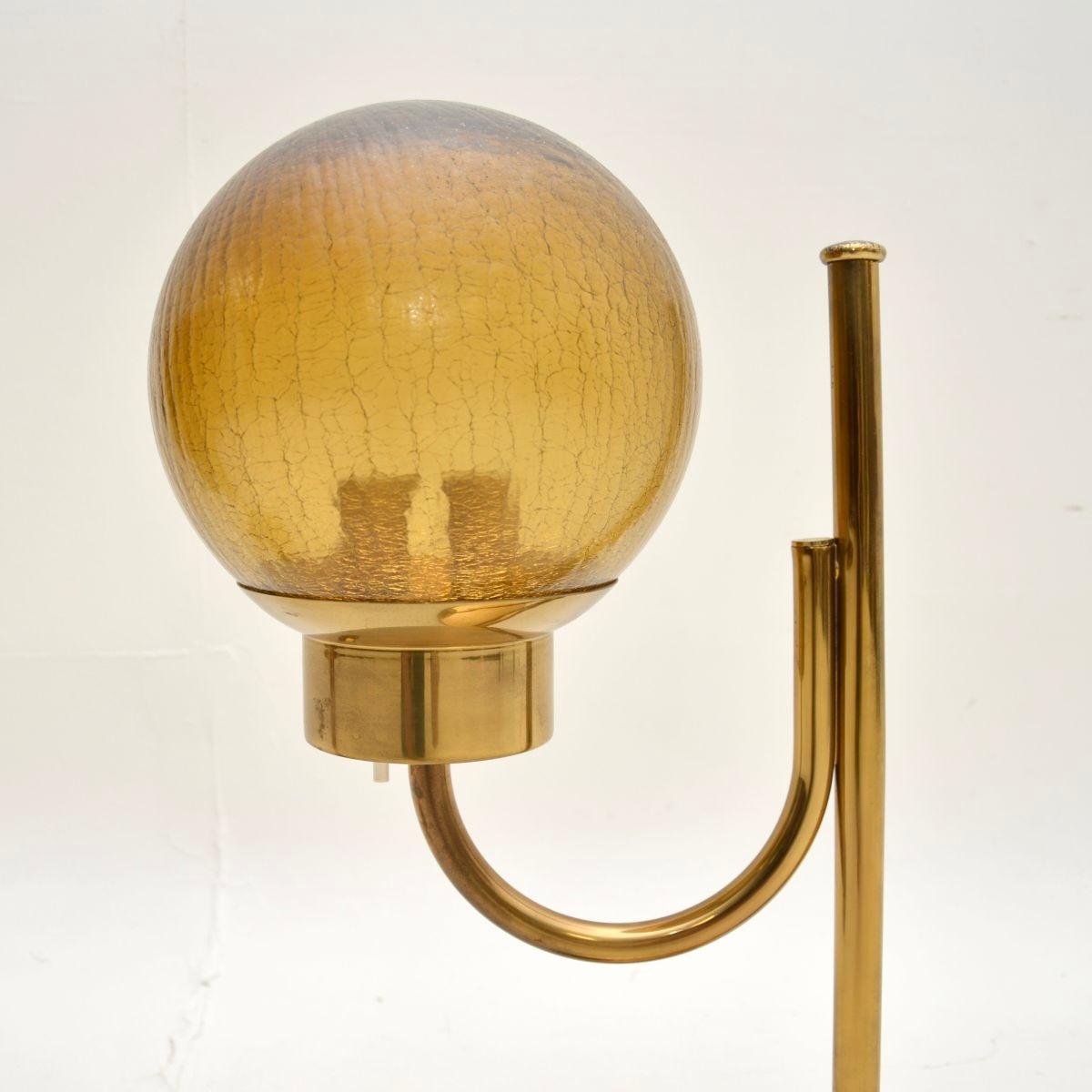Pair of Vintage Swedish Brass and Glass Table Lamps by Bergboms 1