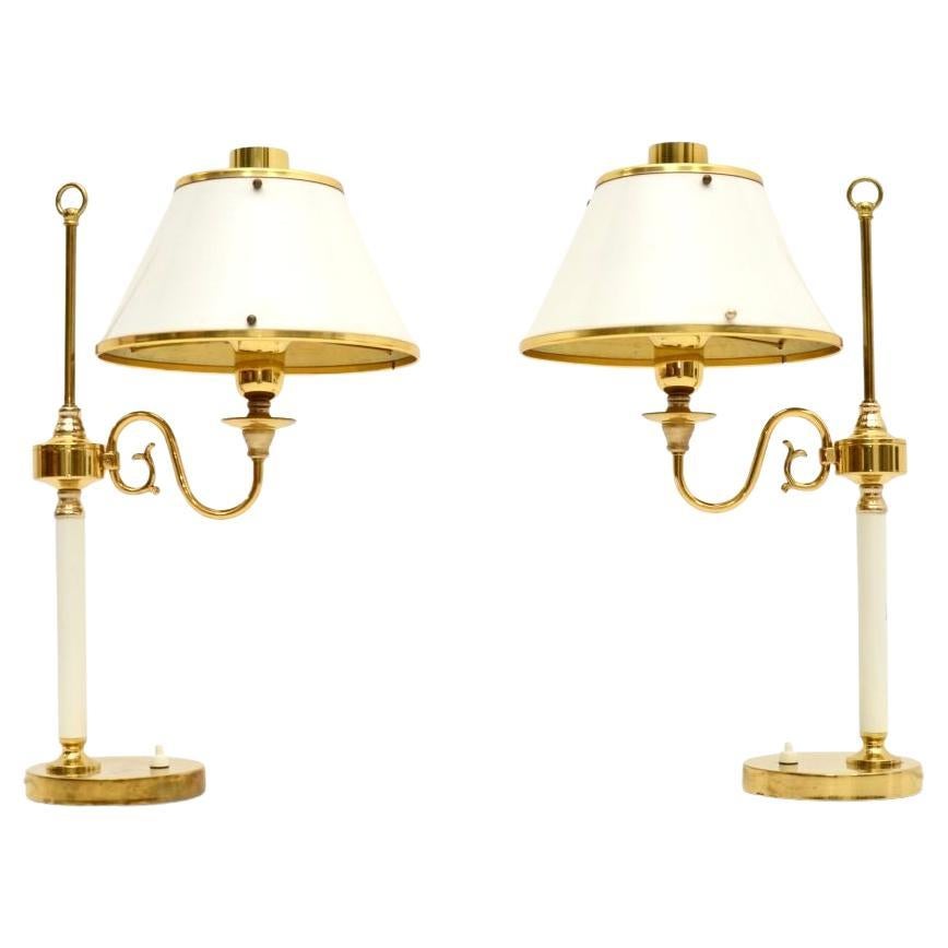 Schwedische Vintage-Tischlampen aus Messing und Zinn von Borens, Paar