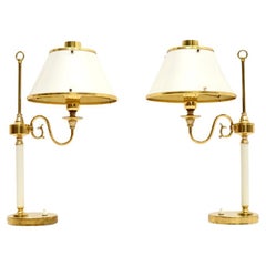 Pair of Vintage Swedish Brass and Tole Table Lamps by Borens
