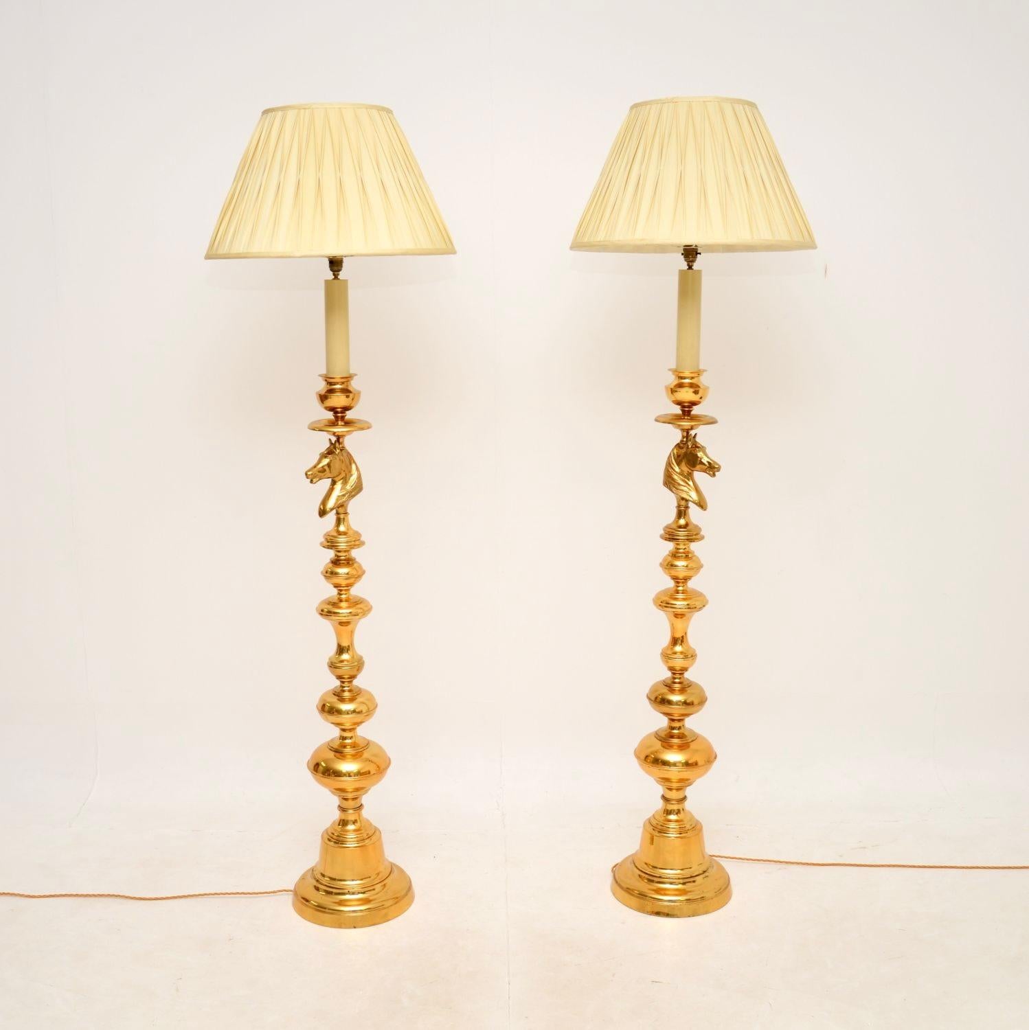 An absolutely stunning and incredibly well made pair of vintage Swedish brass floor lamps. They were recently imported from Sweden, and date from the 1970’s.

The quality is outstanding, they are extremely impressive, made from solid brass