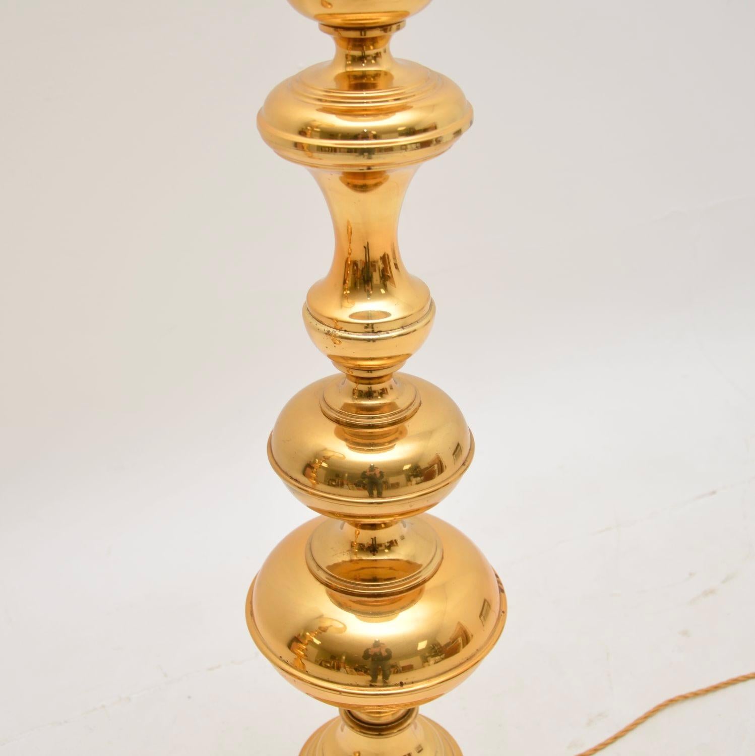 Pair of Vintage Swedish Brass Floor Lamps For Sale 2