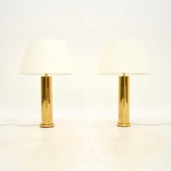 Pair of Vintage Swedish Brass Table Lamps by Borens