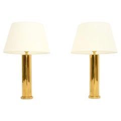 Pair of Vintage Swedish Brass Table Lamps by Borens