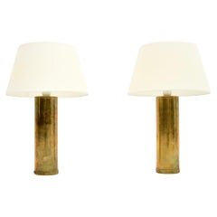 Pair of Vintage Swedish Brass Table Lamps