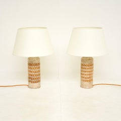 Pair of Vintage Swedish Ceramic Table Lamps by Bergboms