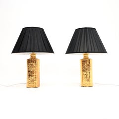 Pair of Vintage Swedish Ceramic Table Lamps by Bergboms